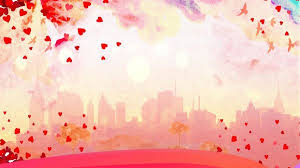 Red Love Shape Ppt Background