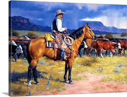 Great American Cowboy Wall Art Canvas