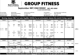 oak ridge group fitness schedule