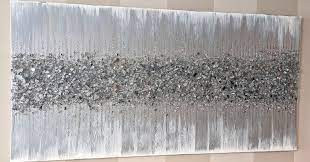 Silver Glitter Art Abstract Painting