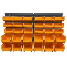 Wall Mounted Storage Parts Bins With Panel