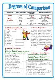 English Worksheet Degrees Of Comparison Degrees Of