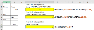 how to count cells in a range in excel