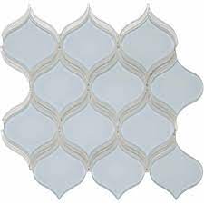 Oasis Mist Arabesque Glass Mosaic From