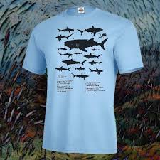 Fashion Men T Shirt Brand New Shark Identification Chart Shirt Shark Week Marine Biology Sharks Id Summer T Shirt Tee Shirts Funny Tee Shirt Sites