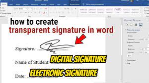 create a transpa signature in word