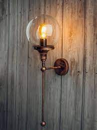 Retro Bronze Wall Light With Glass