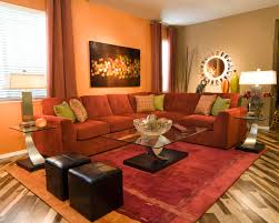 living room with orange walls ideas