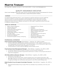 Resume Format Quality Control Manager Resume Templates