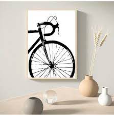 Black Bicycle Art Cycling Canvas