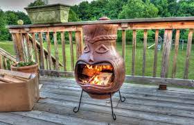 Large Clay Chiminea Outdoor Fireplace