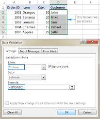 how to use data validation in excel