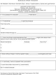 19 Toastmaster Evaluation Template Free Download