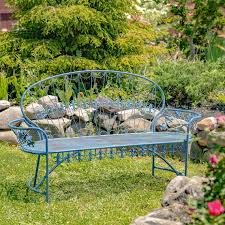 Iron Garden Bench With Curved Back 3