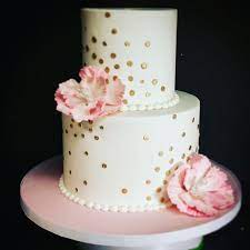 Pink And Gold Polka Dot Birthday Cake With Peony 16 Birthday Cake  gambar png