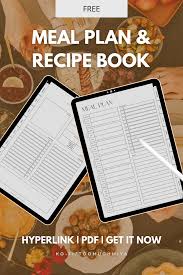 meal planner recipe book digital