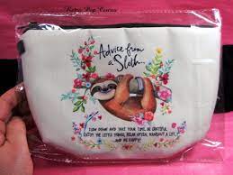 sloth makeup bag advice from a sloth