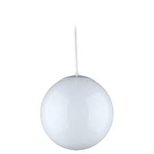 Sea Gull Lighting Hanging Globe 1 Light White Pendant 6024 15 The Home Depot