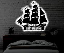 Personalized Led Pirate Ship Metal Sign