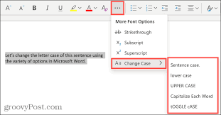 letter case in microsoft word