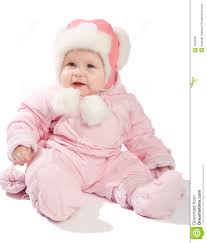 Baby In Pink Winter Clothes Stock Photo Image Of Laughing Female