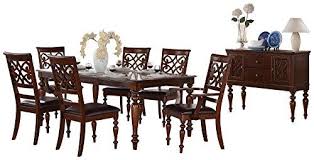 27 x 22 1/2 x 43 1/4 sold separately brown cherry finish includes: Creque English 8pc Dining Set Table 2 Arm Chair 4 Side Chair Server In Rich Cherry Table Chair Table And Chair Sets