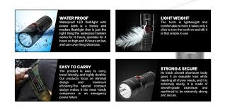 geepas waterproof led flashlight with
