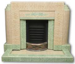 A 1930s Art Deco Tiled Fireplace With