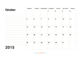 October 2015 Calendar Free Monthly Calendar Templates For Uk
