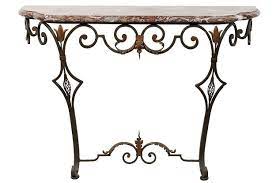 French 1910s Wrought Iron Console Table