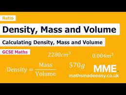 density m volume worksheets