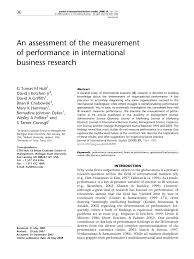 pdf an assessment of the measurement of performance in pdf an assessment of the measurement of performance in international business research