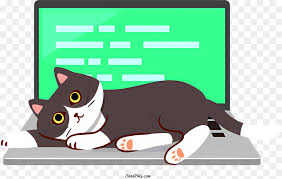 Cat Lounging On Laptop With Green
