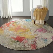abstract art deco round area rug