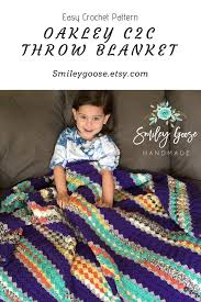 Crochet Blanket Pattern Oakley Throw Blanket C2c Crochet