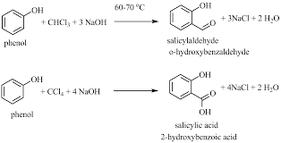Phenol in presence of sodium hydroxide reacts with chloroform to form  salicyladehyde. The reaction is known as: