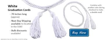 white graduation cords from honors