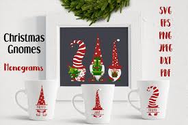 Christmas Gnomes Monograms Svg Cutting Graphic By Inkoly Art Creative Fabrica