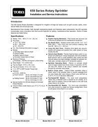 • every sprinkler head has two basic parts: Toro 650 Series Sprinklers Manualzz