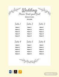 Wedding Seating Plan Template