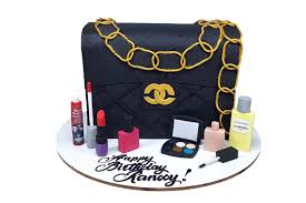 channel bag and makeup cake