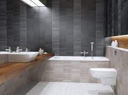 Anthracite Tile Small Modern Bathroom