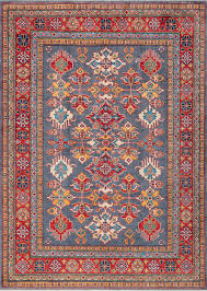 afghan kazak blue rectangle 5x8 ft wool