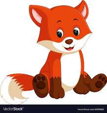 cute fox cartoon royalty free vector