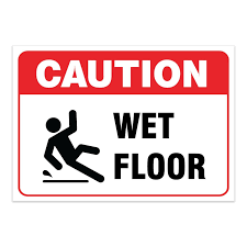 caution wet floor slippery floor vinyl