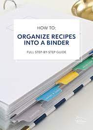 how to emble a recipe binder using