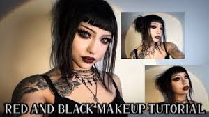 red and black goth makeup tutorial