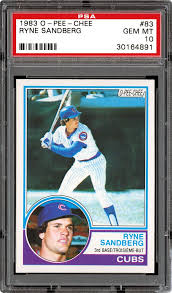 Aug 01, 2020 · 1989 baseball card magazine '59 topps replicas #63 baseball card magazine tipped their cap to topps by releasing a 72 card set in the style of topps' 1959 design. 1983 O Pee Chee Ryne Sandberg Psa Cardfacts