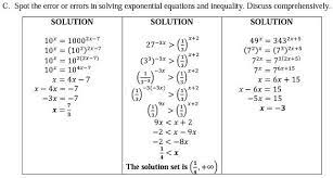 Errors In Solving Exponential Equations