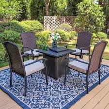 Rattan Chairs With Beige Cushion